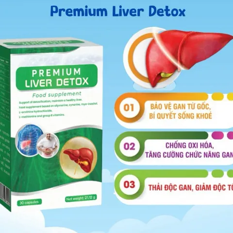 Viên Uống Premium Liver Detox Hỗ Trợ Thải Độc Gan, Mát Gan, Phục Hồi Chức Năng Gan Hộp 30 Viên
