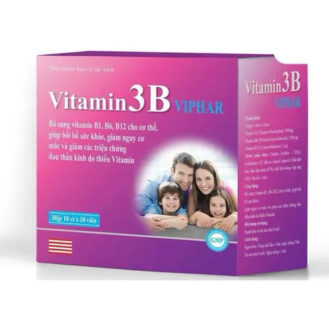 cao thể trạng, hỗ trợ kén ăn, người suy nhược, bị lao lực, mất ngủ Vitamin 3B Viphar B1 B6 B12 Bổ Sung Vitamin Nhóm B, Hỗ Trợ Bồi Bổ Cơ Thể, Nâng Cao Thể Trạng Cho Người Mệt Mỏi, Ăn Uống Kém