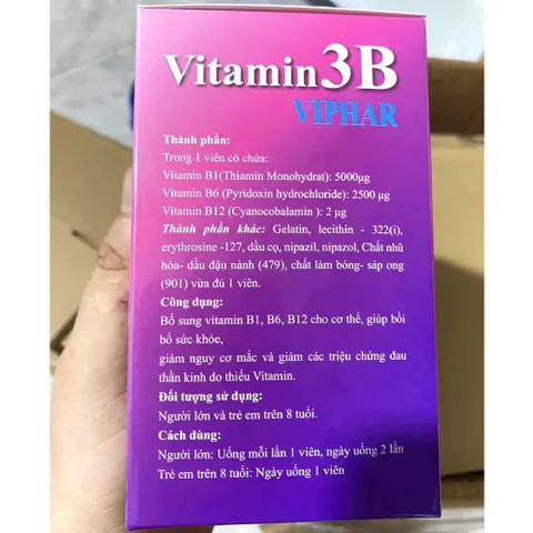 cao thể trạng, hỗ trợ kén ăn, người suy nhược, bị lao lực, mất ngủ Vitamin 3B Viphar B1 B6 B12 Bổ Sung Vitamin Nhóm B, Hỗ Trợ Bồi Bổ Cơ Thể, Nâng Cao Thể Trạng Cho Người Mệt Mỏi, Ăn Uống Kém