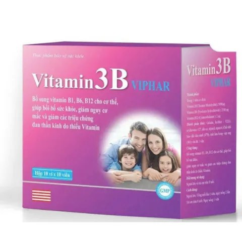 cao thể trạng, hỗ trợ kén ăn, người suy nhược, bị lao lực, mất ngủ Vitamin 3B Viphar B1 B6 B12 Bổ Sung Vitamin Nhóm B, Hỗ Trợ Bồi Bổ Cơ Thể, Nâng Cao Thể Trạng Cho Người Mệt Mỏi, Ăn Uống Kém