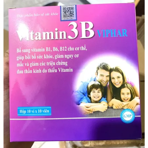 cao thể trạng, hỗ trợ kén ăn, người suy nhược, bị lao lực, mất ngủ Vitamin 3B Viphar B1 B6 B12 Bổ Sung Vitamin Nhóm B, Hỗ Trợ Bồi Bổ Cơ Thể, Nâng Cao Thể Trạng Cho Người Mệt Mỏi, Ăn Uống Kém