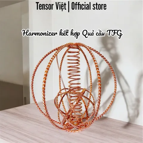 (Phạm Tráng Tensor Việt) Bộ điều hòa môi trường (Harmonizer) đồng đỏ nguyên chất size lớn, tensor rings