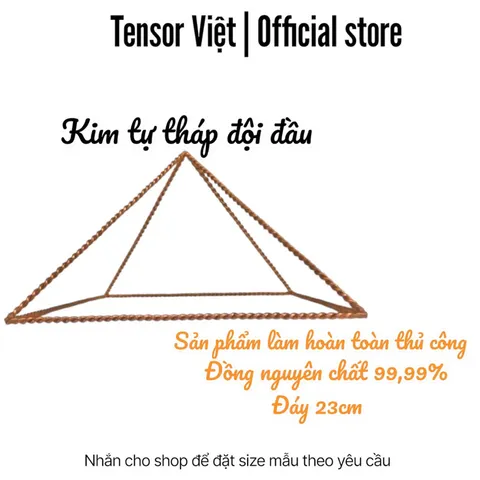 (Phạm Tráng Tensor Việt) Kim tự tháp năng lượng đội đầu thiền đồng nguyên chất, trang trí phòng khách phòng ngủ