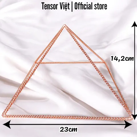 (Phạm Tráng Tensor Việt) Kim tự tháp năng lượng đội đầu thiền đồng nguyên chất, trang trí phòng khách phòng ngủ