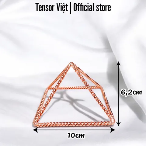 (Phạm Tráng Tensor Việt) TẶNG THẠCH ANH Kim tự tháp mẫu đơn giản bằng đồng nguyên chất 10cm-14cm-18cm-23cm