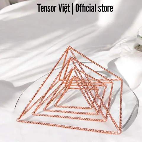 (Phạm Tráng Tensor Việt) TẶNG THẠCH ANH Kim tự tháp mẫu đơn giản bằng đồng nguyên chất 10cm-14cm-18cm-23cm