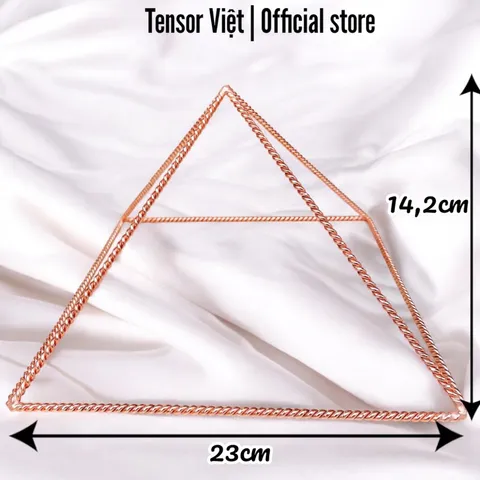 (Phạm Tráng Tensor Việt) TẶNG THẠCH ANH Kim tự tháp mẫu đơn giản bằng đồng nguyên chất 10cm-14cm-18cm-23cm