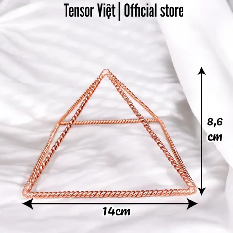 (Phạm Tráng Tensor Việt) TẶNG THẠCH ANH Kim tự tháp mẫu đơn giản bằng đồng nguyên chất 10cm-14cm-18cm-23cm