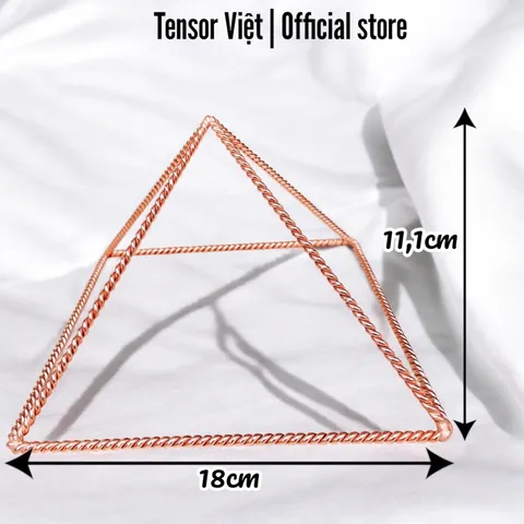(Phạm Tráng Tensor Việt) TẶNG THẠCH ANH Kim tự tháp mẫu đơn giản bằng đồng nguyên chất 10cm-14cm-18cm-23cm