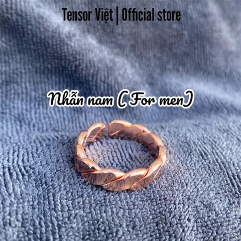 (Phạm Tráng Tensor Việt) Nhẫn hở cặp đôi đồng nguyên chất mẫu xoắn 2 mặt dẹt đủ size nam nữ