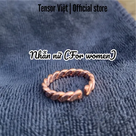(Phạm Tráng Tensor Việt) Nhẫn hở cặp đôi đồng nguyên chất mẫu xoắn 2 mặt dẹt đủ size nam nữ