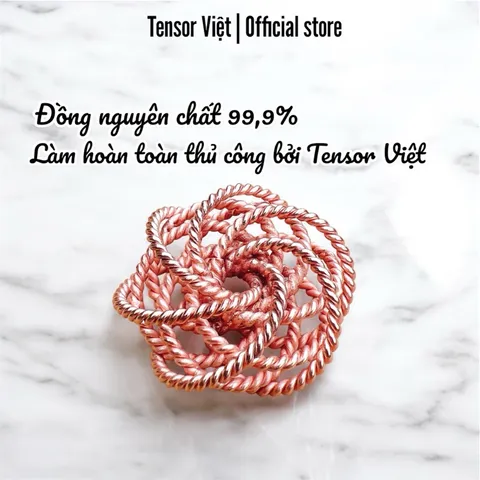 (Phạm Tráng Tensor Việt) Mặt dây chuyền tensor đồng nguyên chất hình xuyến hai lớp 177mhz