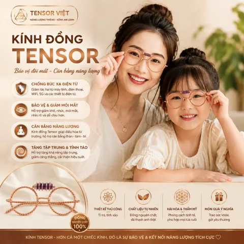 (Phạm Tráng Tensor Việt) Kính tensor đồng đỏ nguyên chất dành cho nam nữ và trẻ em