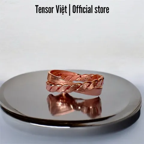 (Phạm Tráng Tensor Việt) Nhẫn đồng đỏ mix chéo đủ size cho nam nữ