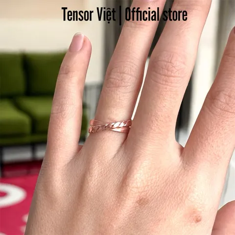 (Phạm Tráng Tensor Việt) Nhẫn đồng đỏ mix chéo đủ size cho nam nữ