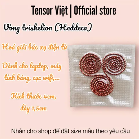 (Có bọc chống oxy hóa) Vòng triskelion (heddeka) tránh sóng bức xạ điện từ dành cho laptop, cục wifi, lò vi sóng,...
