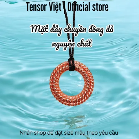 (Phạm Tráng Tensor Việt) Mặt dây chuyền 3 tần số 144mhz, 177mhz, 188mhz đồng đỏ nguyên chất, tensor ring