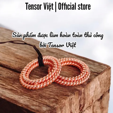 (Phạm Tráng Tensor Việt) Mặt dây chuyền 3 tần số 144mhz, 177mhz, 188mhz đồng đỏ nguyên chất, tensor ring
