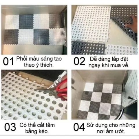 ❤️Freeship+✅Thảm nhà tắm chống trơn trượt kích thước 30x30cm HVNXK