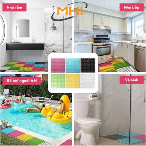 ❤️Freeship+✅Thảm nhà tắm chống trơn trượt kích thước 30x30cm HVNXK