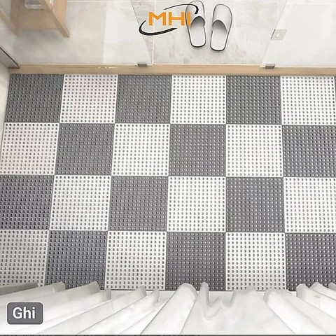 ❤️Bộ 4✅Tấm Lót Sàn Nhà tắm MHI Dẻo Siêu Bền- miếng sàn, vỉ lót sàn vệ sinh, bể bơi, sân vườn