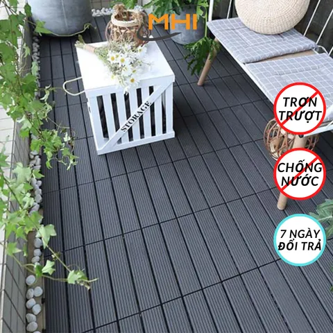 COMBO11 Tấm Nhựa Lót Sàn Cao 2cm Thoát nước tốt- Miếng nhựa giả gỗ Ban Công/Nhà Tắm/Nhà/Sân