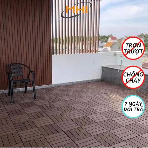 COMBO11 Tấm Nhựa Lót Sàn Cao 2cm Thoát nước tốt- Miếng nhựa giả gỗ Ban Công/Nhà Tắm/Nhà/Sân