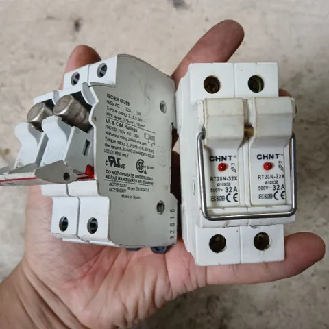 [fuse CHINT DELIXI] Cầu chì tép đôi dòng lớn 32A 500v các hãng tháo máy tủ điện bảo vệ quá dòng chạm chập cài ray