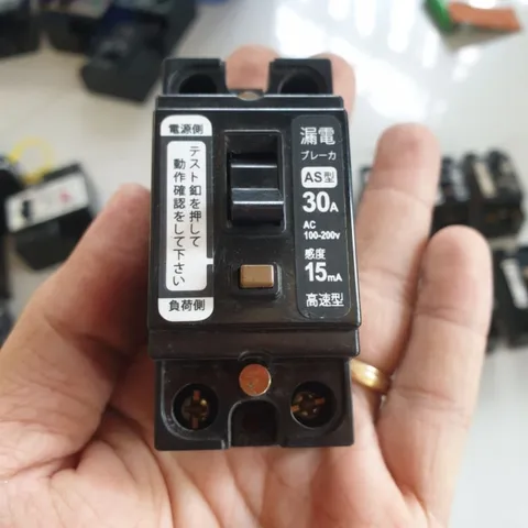 Aptomat chống giật tép cóc vuông ELCB 10A 20A 30A 50A Nhật Hàn Panasonic mitsu ls tháo máy lắp tổng nhánh gia đình
