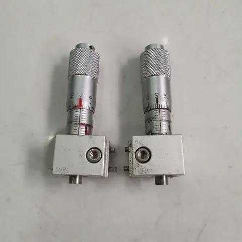 cụm cặp 2 panme Mitutoyo Japan kèm đế nhôm tháo máy tinh chỉnh vị trí 0.01mm