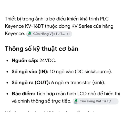 bộ điều khiển khả trình plc keyence kv 16dt