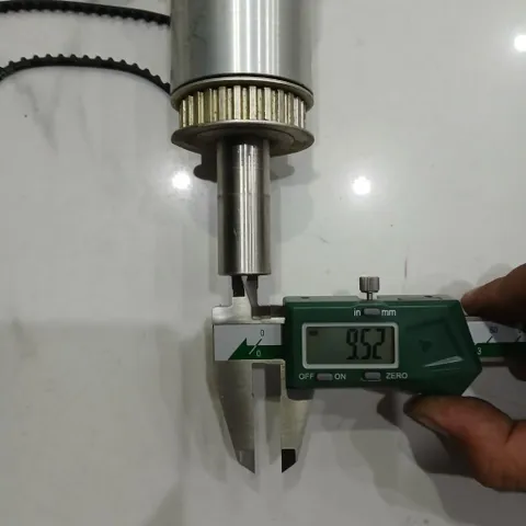 cụm trục xoay dài thông lỗ kèm pulley dây đai răng đồng bộ nhôm inox bước 5mm