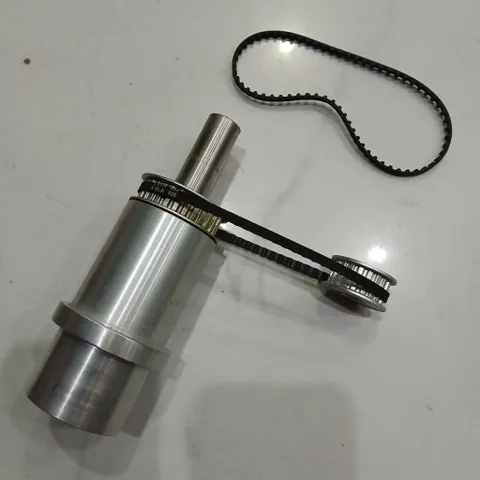 cụm trục xoay dài thông lỗ kèm pulley dây đai răng đồng bộ nhôm inox bước 5mm