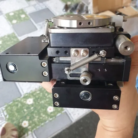 combo 3 trục XYR tháo máy có tay vặn du xích 0.05mm panme 0.01mm 14x13x9cm chế phay tiện laser in 3d mini