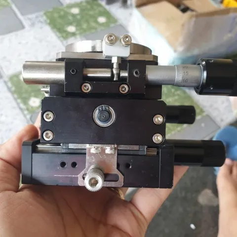 combo 3 trục XYR tháo máy có tay vặn du xích 0.05mm panme 0.01mm 14x13x9cm chế phay tiện laser in 3d mini