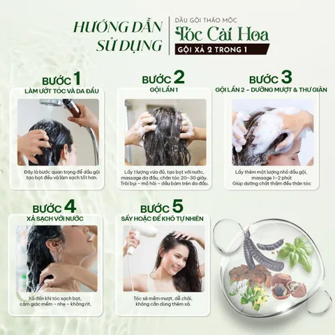 Dầu Gội Thảo Mộc Tóc Cài Hoa - Gội Xả 2 trong 1 C'Choi