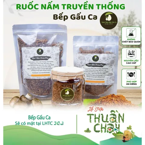 500g Chà bông nấm Việt - Bếp Gấu Ca, ruốc nấm hương ăn chay