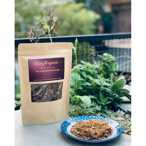 300g Ruốc nấm hữu cơ Bếp Gấu Ca làm từ chân nấm Organic Phú Gia, món chay ngon, thuần chay, chà bông nấm