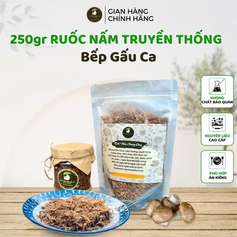 Chà bông nấm Việt- Bếp Gấu Ca vị truyền thống, ruốc nấm hương chay đậm đà, thơm ngon