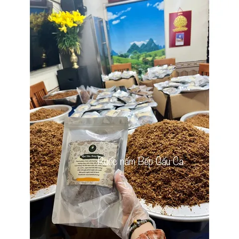 Chà bông nấm - Bếp Gấu Ca, Ruốc nấm hương khô nấm chuẩn Việt thơm ngon, ngọt ngậy không đường