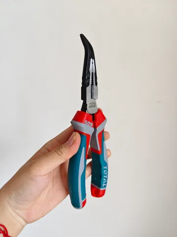 Kìm Nhọn Mũi Cong TOTAL THT241808S 200mm/8 Inch – Trợ Lực Giảm 50% Công Sức, Thép Cr-V Cao Cấp
