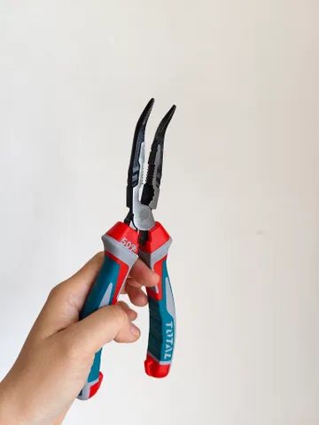 Kìm Nhọn Mũi Cong TOTAL THT241808S 200mm/8 Inch – Trợ Lực Giảm 50% Công Sức, Thép Cr-V Cao Cấp