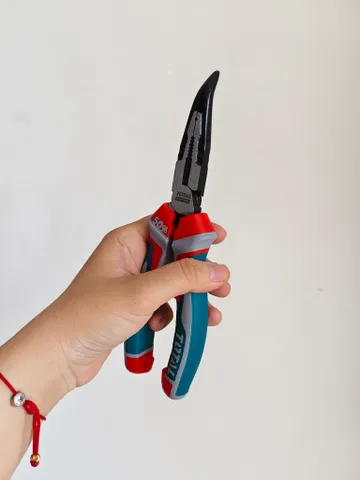 Kìm Nhọn Mũi Cong TOTAL THT241808S 200mm/8 Inch – Trợ Lực Giảm 50% Công Sức, Thép Cr-V Cao Cấp