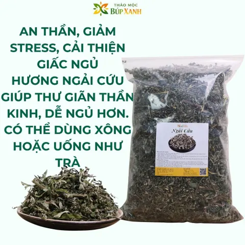 Ngải Cứu Khô 1KG Sạch, Thơm, Hàng Mới | Lá Ngải Cứu Khô | Làm Trà, Nấu Nước Thảo Mộc Búp Xanh