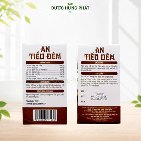 Viên Uống Hỗ Trợ Sức Khỏe An Tiểu Đêm - Thành Phần Thảo Dược, Linh Chi (30v)