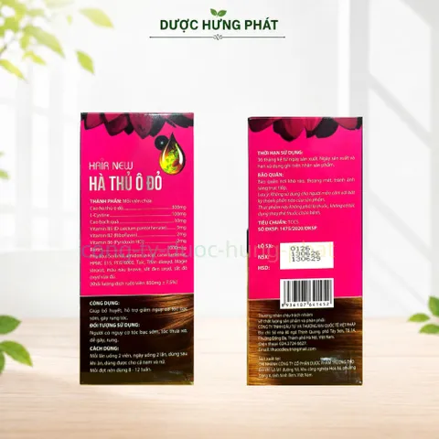 Viên uống Hair New Hà Thủ Ô Đỏ Hộp Đen giúp bổ huyết, hỗ trợ giảm nguy cơ tóc bạc sớm, gãy rụng tóc hộp 30 viên