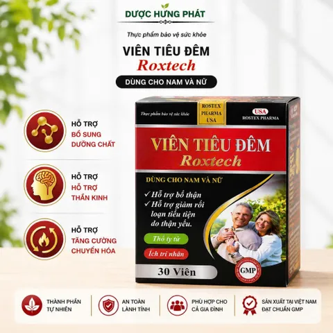 Viên Tiểu Đêm Roxtech giúp bổ thận, hỗ trợ giảm rối loạn tiểu tiện do thận yếu hộp 30 viên