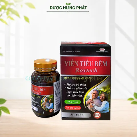 Viên Tiểu Đêm Roxtech giúp bổ thận, hỗ trợ giảm rối loạn tiểu tiện do thận yếu hộp 30 viên