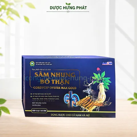 Viên uống Sâm Nhung Bổ Thận Cordycep Oyster Max Gold giúp bổ huyết, tăng lực, bổ thận, dưỡng thận hộp 60 viên