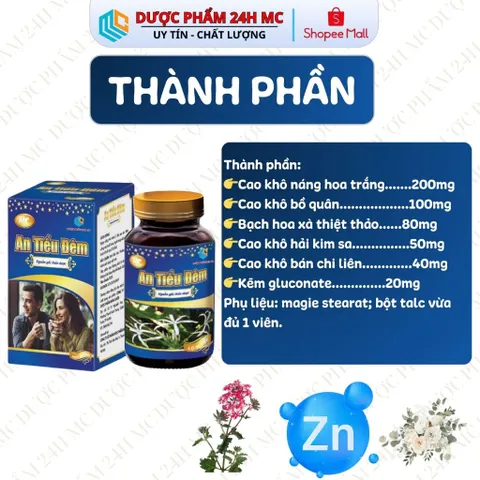 Viên Uống An Tiểu Đêm 24H MC Giảm Tiểu Đêm, Tiểu Buốt, Tiểu Nhiều Lần - Hộp 30 viên